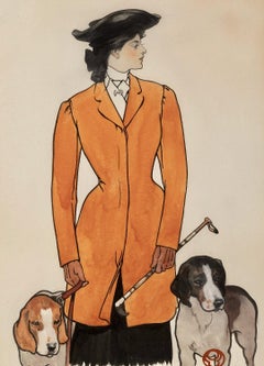 Woman with Hounds, Original Cover for The Saturday Evening Post