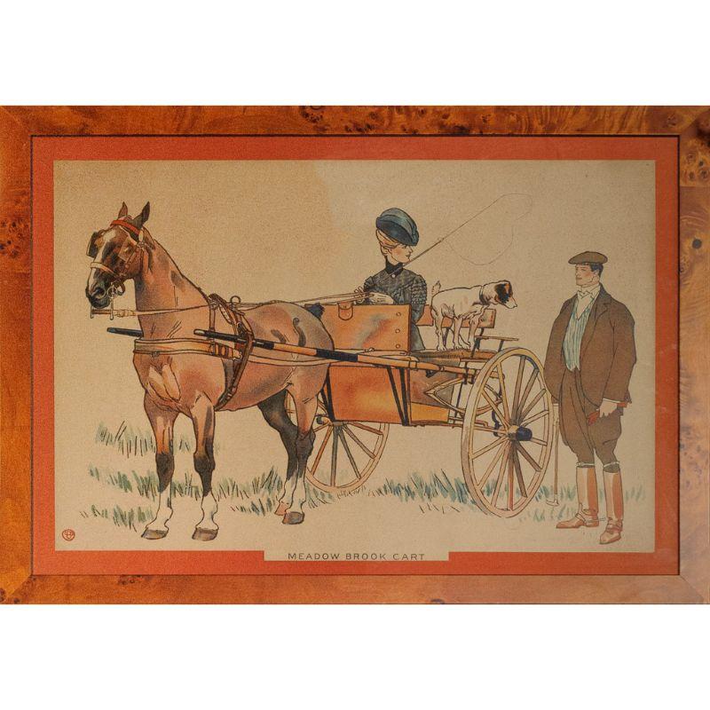 Charmanter handkolorierter Teller um 1900 von Edward Penfield (1866-1925) Carts Series No.1.

Druckgröße: 15 1/2 "H x 22 "W

Rahmengröße: 20 "H x 26 "W

mit Hermes-Matte in Orange