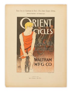 Orient Cycles by Edward Penfield, Bicycle motorcycle lithograph, 1897