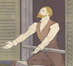 The Martian original art nouveau 1897 lithograph