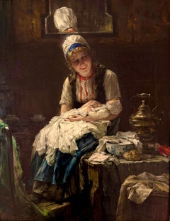 'Mother and Child' by Edward Portielje (1861 – Antwerp – 1949) Dutch-Belgian