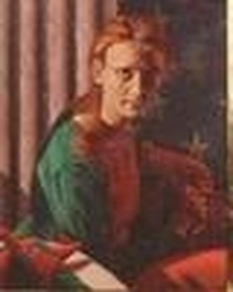 Figurative Painting di Edward Povey - Il paradosso, busto di un giullare, 2002