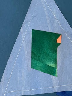 "Pyramid at Dawn" 2021, Acrylic and Collage on Paper, Abstract, Unframed