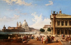 The Grand Canal from St. Marks, Venice - Superb Large 19th Century Oil Painting