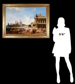 The Grand Canal from St. Marks, Venice - Superb Large 19th Century Oil Painting