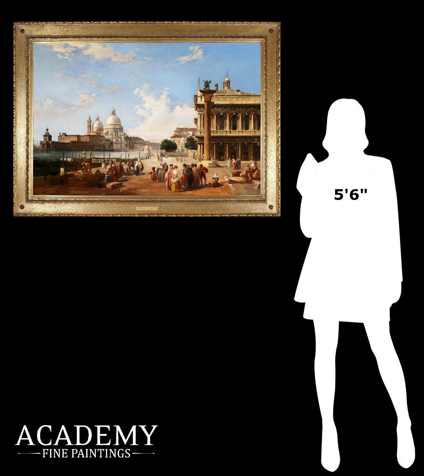 Der Canal Grande von St. Marks, Venedig - Großes Ölgemälde aus dem 19. (Viktorianisch), Painting, von Edward Pritchett