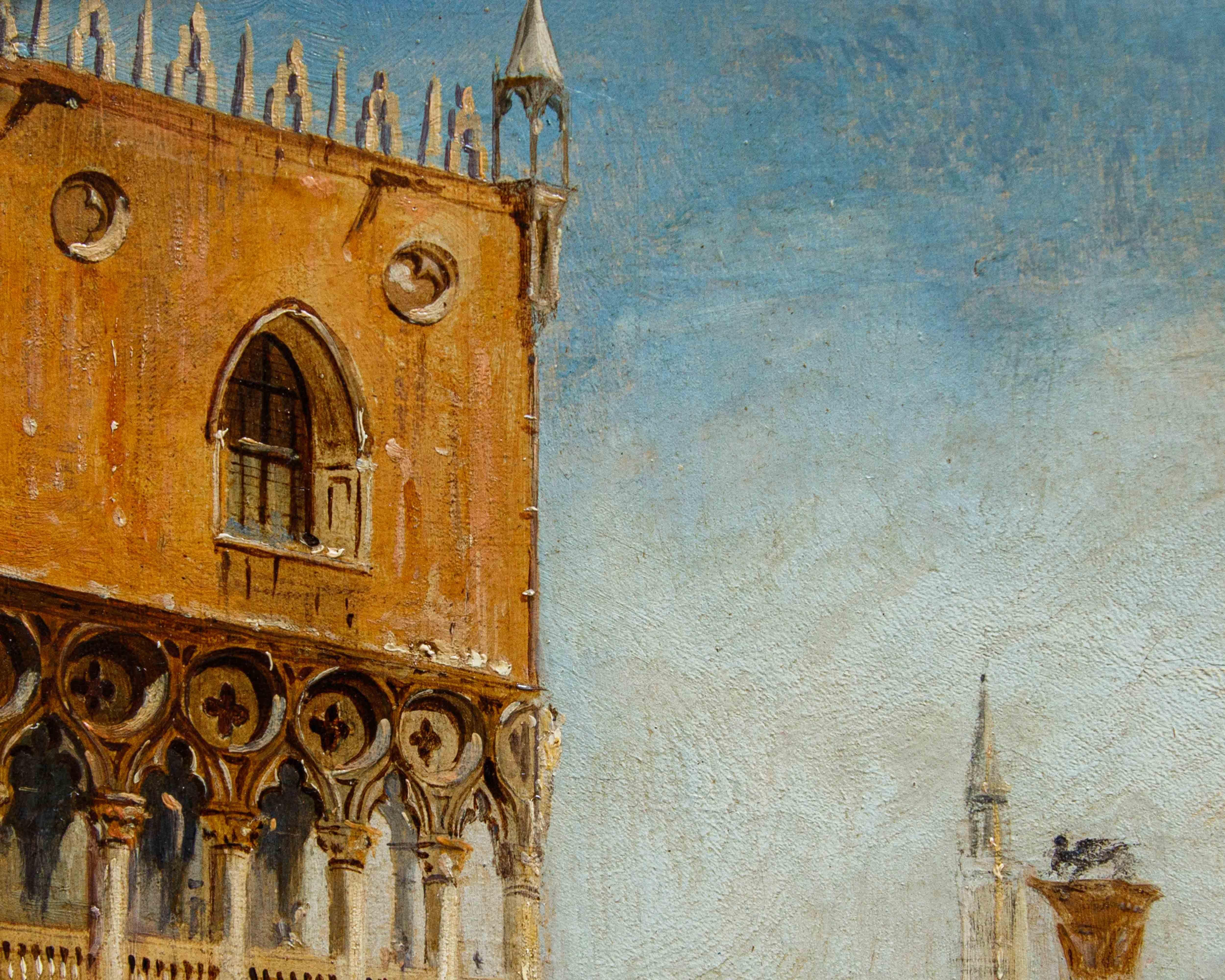 vista de la Plaza de San Marcos - Landscape Painting Brown de Edward Pritchett
