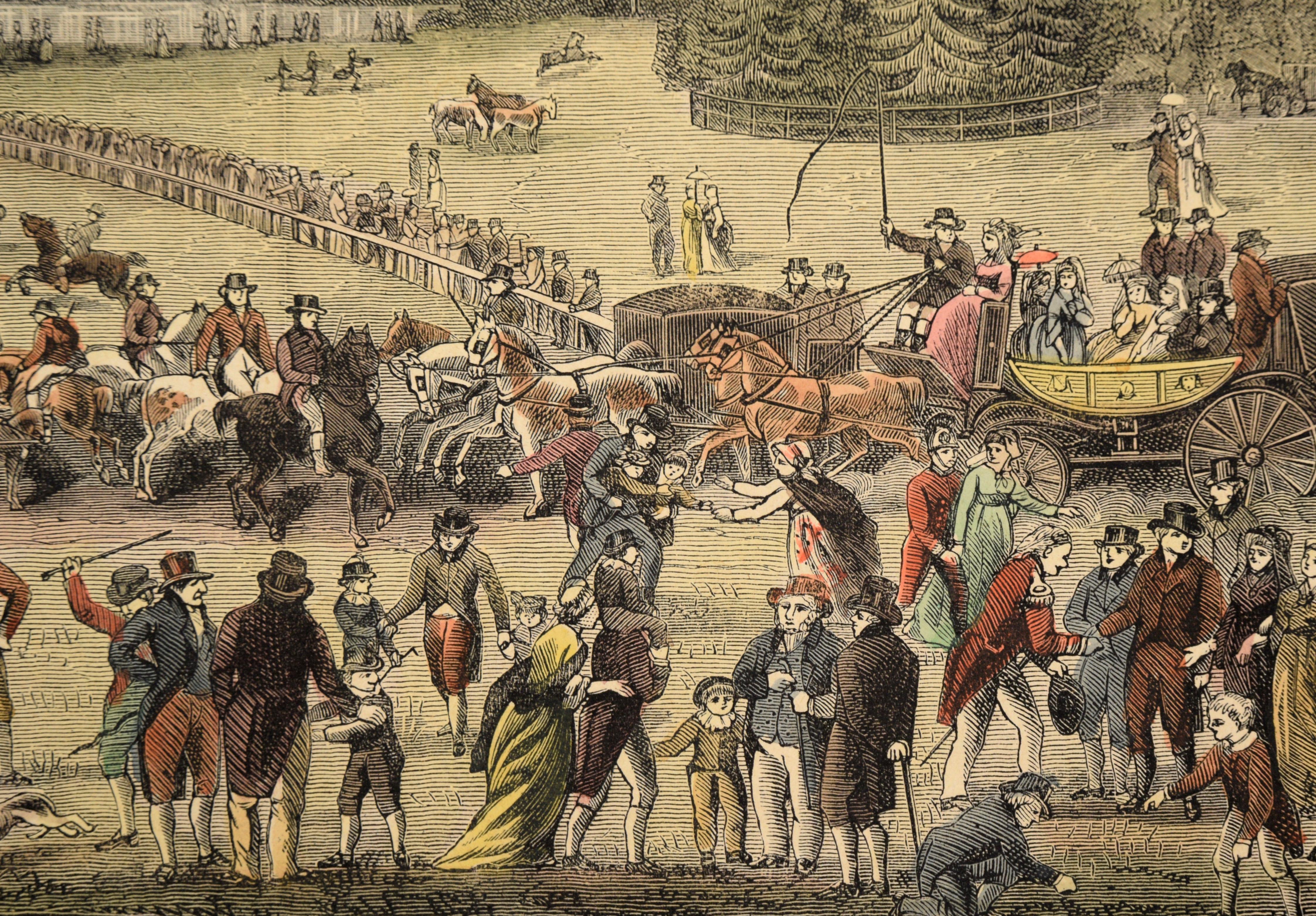„Hyde Park on Sunday“ – handkolorierte Radierung aus „Old and New London“ im Angebot 1