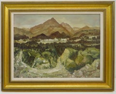 Vintage Edward Pullee NEAC - POST IMPRESSIONIST Spanish Landscape original oil painting 