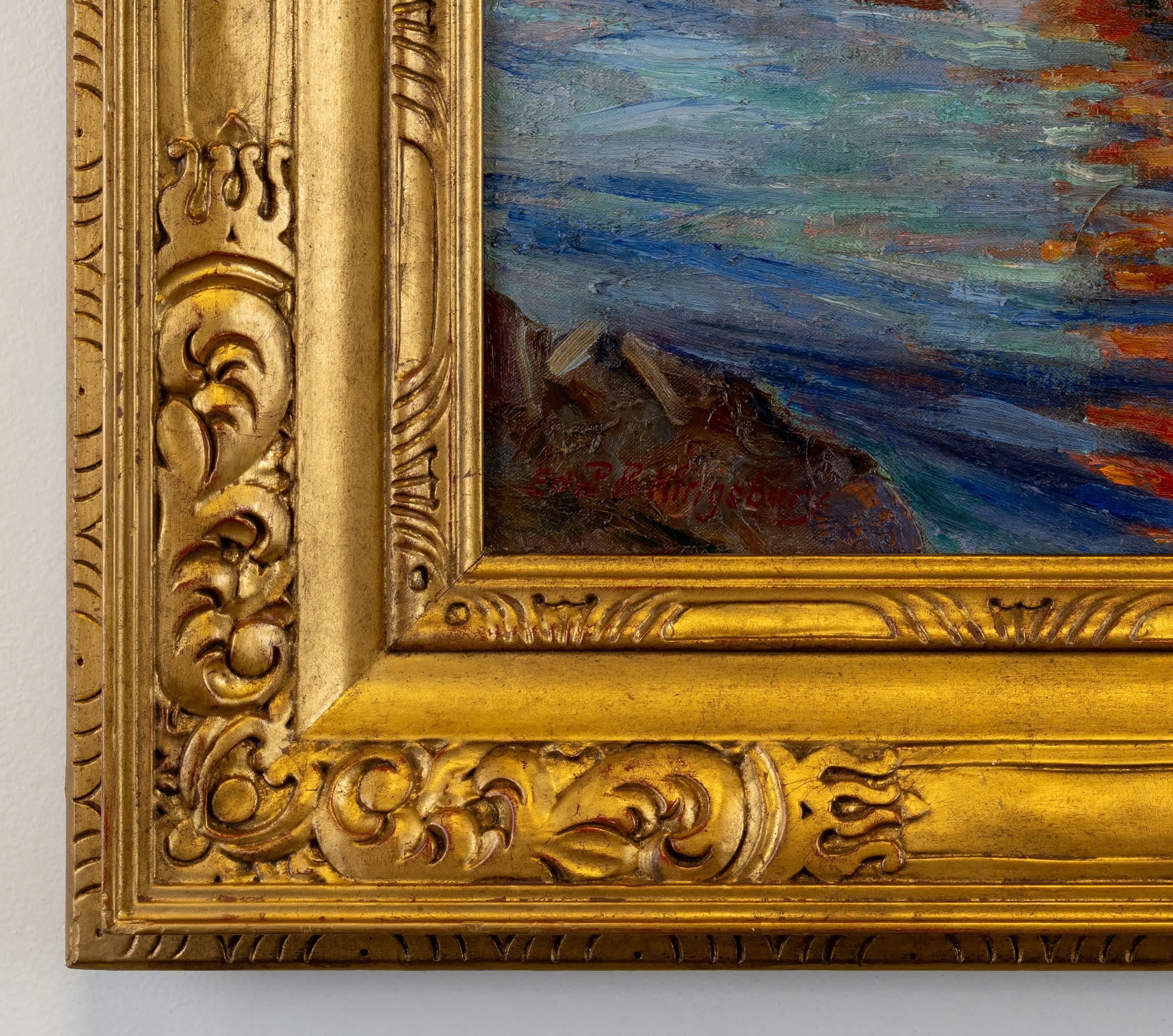 Orilla fauvista - Landscape Painting Marrón de Edward Reynolds Kingsbury 