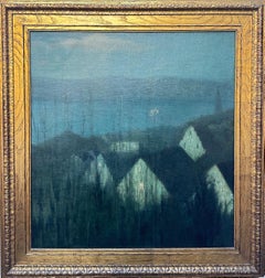 Moonlight 1907 Oil-Paint, Californian Sacramento Artist, Impressionist, Museum