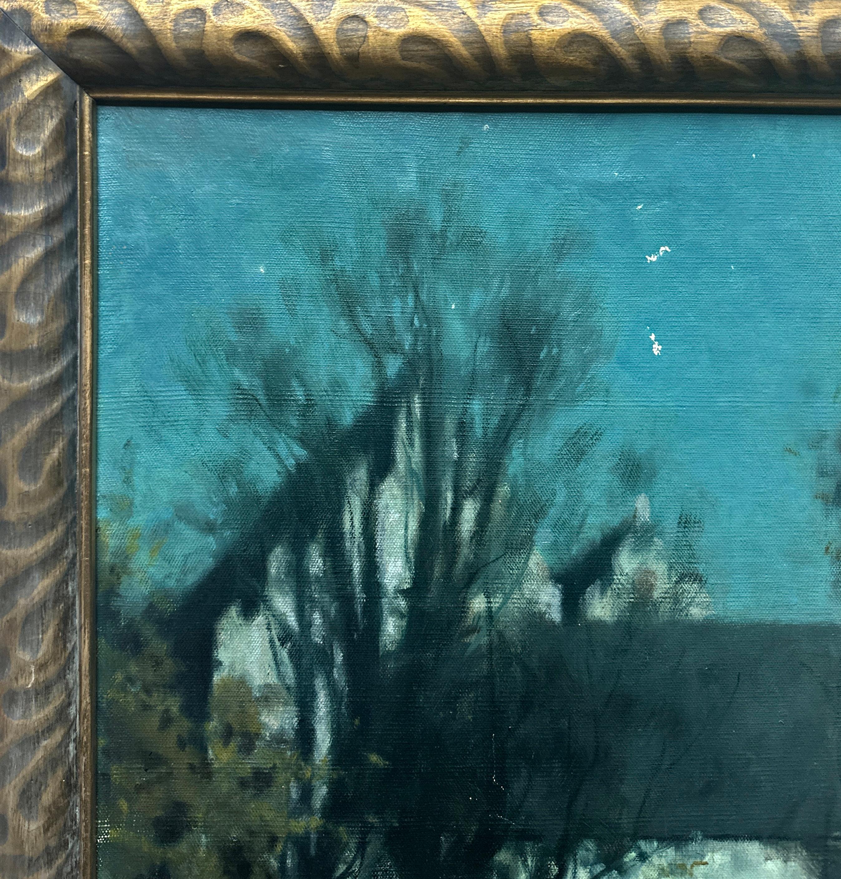 Edward Richie Butler
Sacramento 1855 - 1916 Lüderitz

Nightscape, Circa 1907

Oil on canvas
monogrammed  lower right
Size: 55 x  40  cm
Frame: 64 x 50 cm

Original condition, a few small paint chips (see photos)

Viewing and collection by