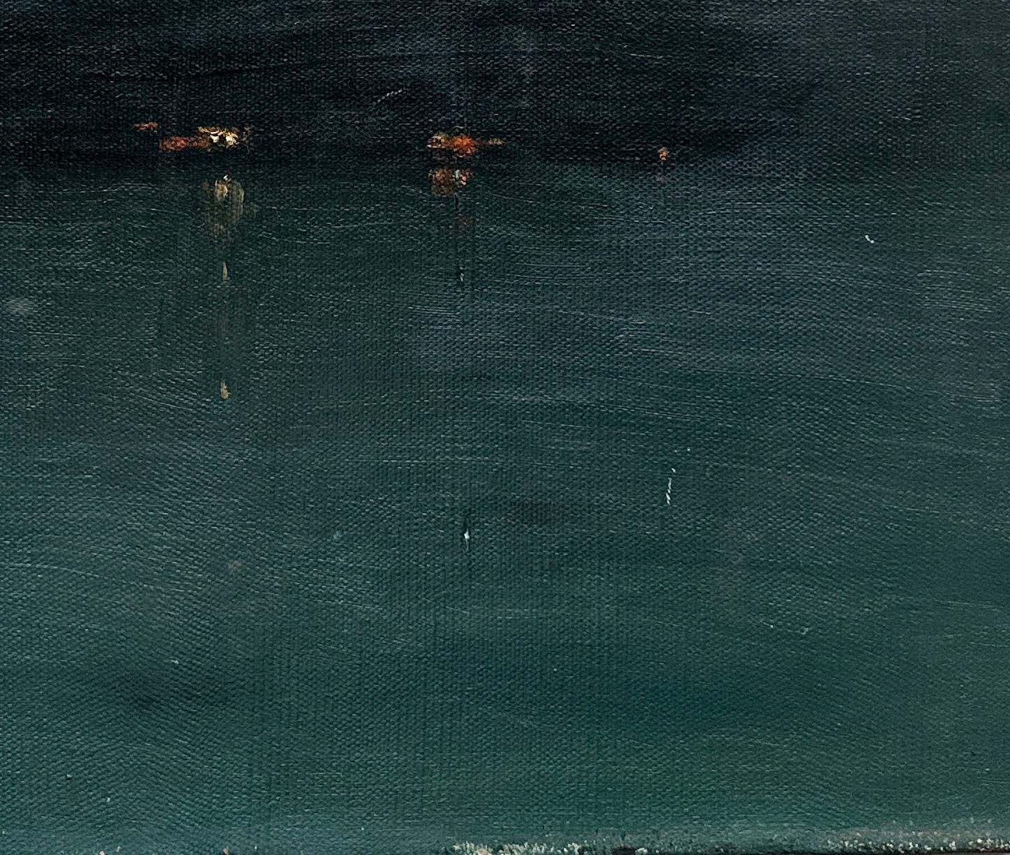 Noche estrellada Pintura al óleo, Artista californiano de Sacramento, Impresionista, Museo - Landscape Painting Azul de Edward Riche Butler