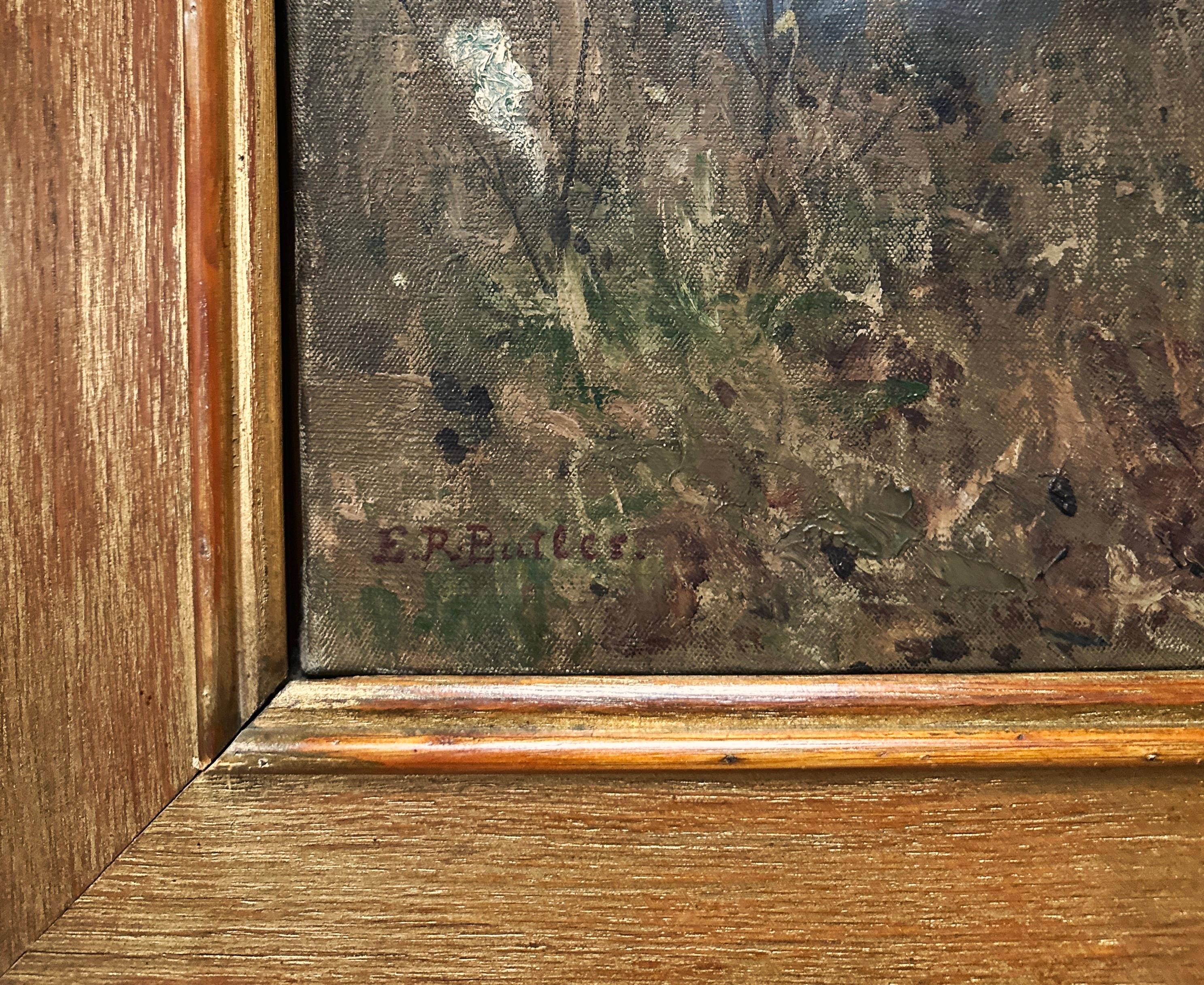 Eward Riche Butler
Sacramento 1855 - 1916 Lüderitz

Blumenpflückerin

Öl auf Leinwand
links unten signiert 
Größe:  46 x 33,5 cm
Rahmen:  70,5 x 47,5 cm

Guter Zustand (siehe Fotos)
Besichtigung und Abholung nach vorheriger Terminvereinbarung gerne