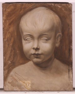 Edward Ridley (1883-1946) - Early 20th Century Oil, Statue of a Child