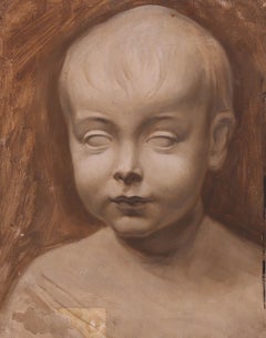 Edward Ridley (1883-1946) - Early 20th Century Oil, Statue of a Child