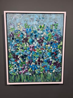 Edward Rittenberg "Monet's Flower Garden" 30x24 Textural Vibrant Floral Painting