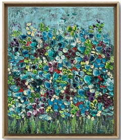 Edward Rittenberg "Il giardino dei fiori di Monet" 30x24 Quadro floreale vibrante e testurizzato