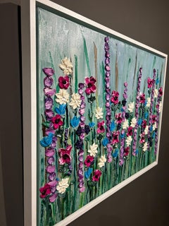 Edward Rittenberg "Oasis" 30x40 Textural Vibrant Floral Acrylic Painting