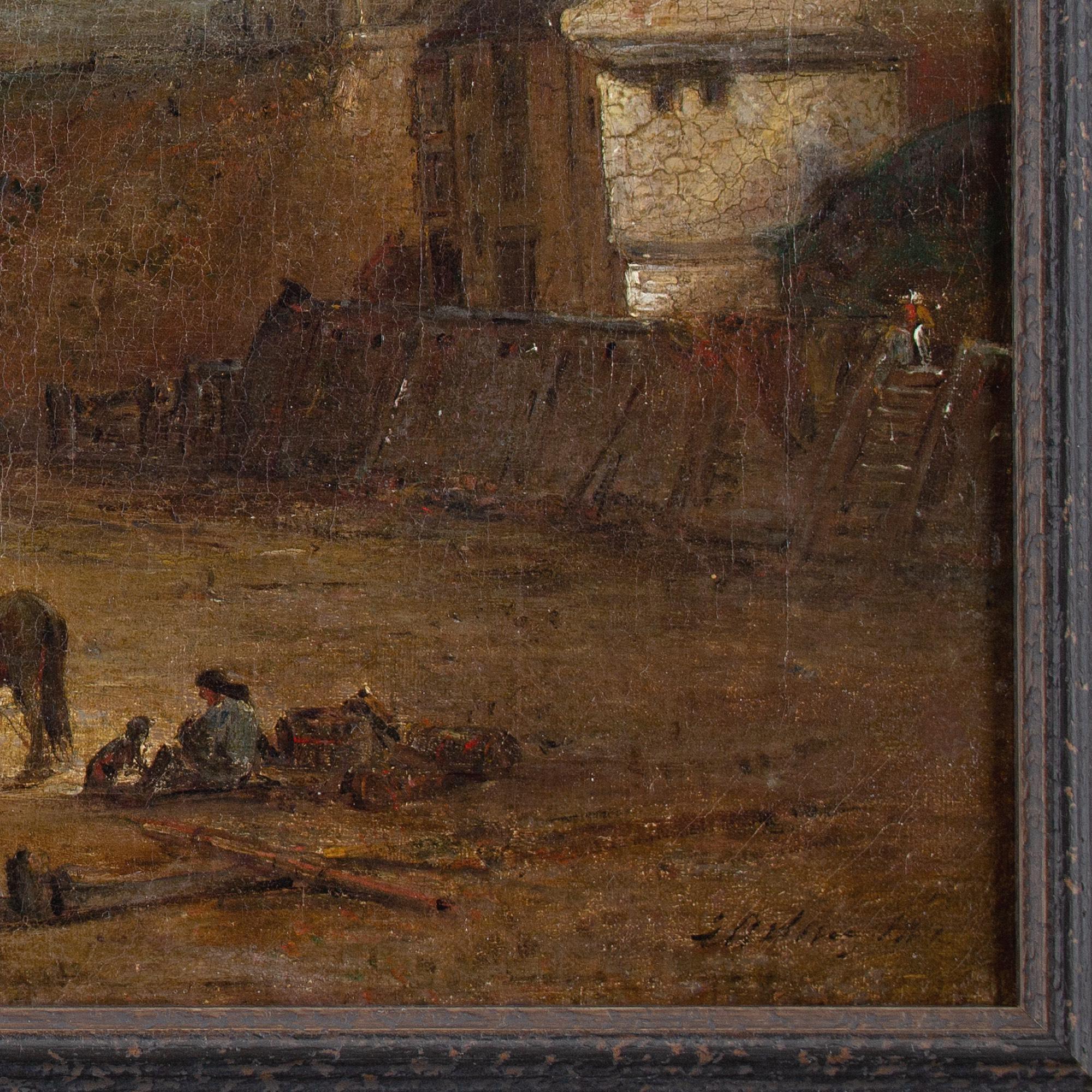 Edward Robert Smythe, Figure e cavalli su una spiaggia con edifici in vendita 8
