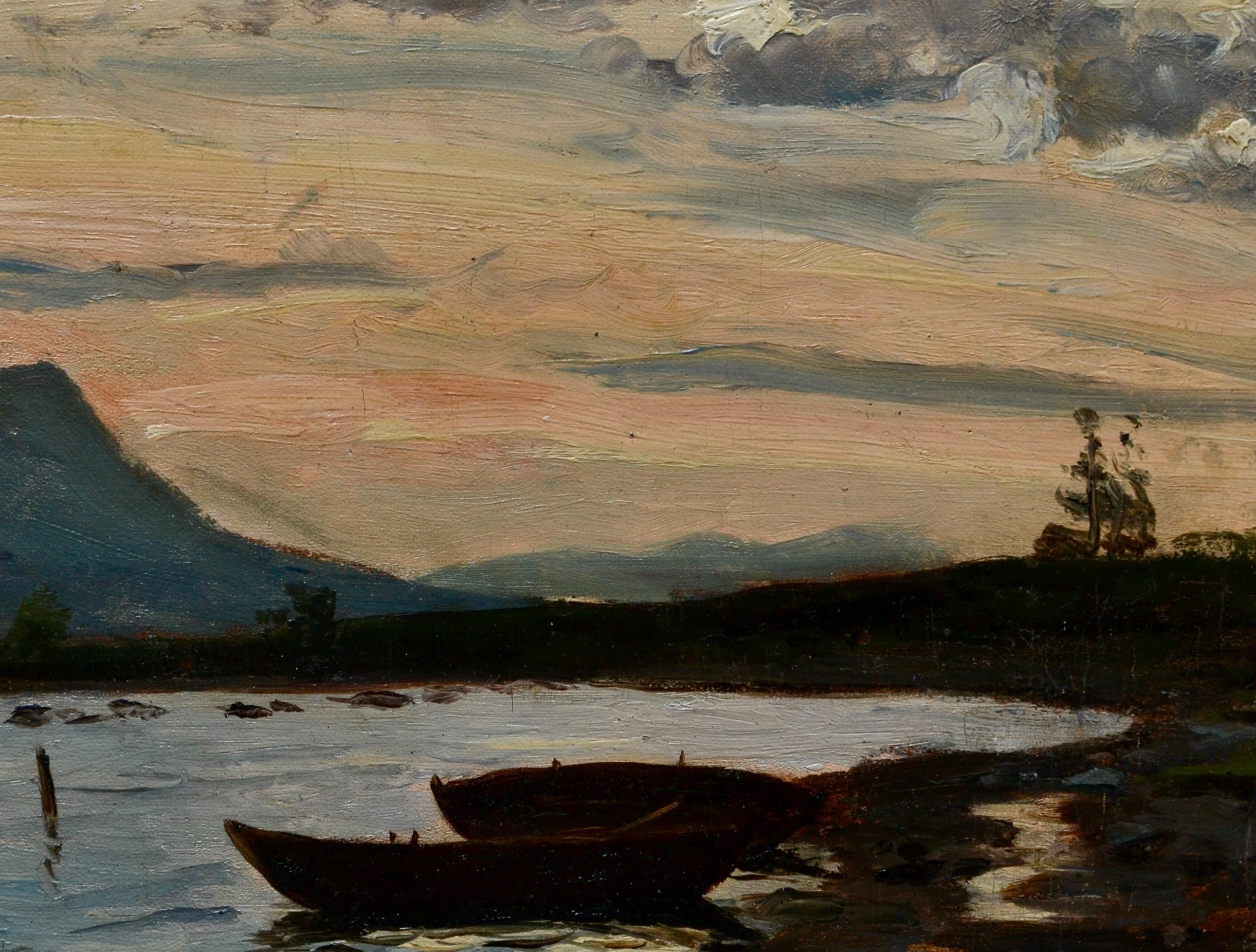Tramonto svedese su lago e montagne in vendita 3