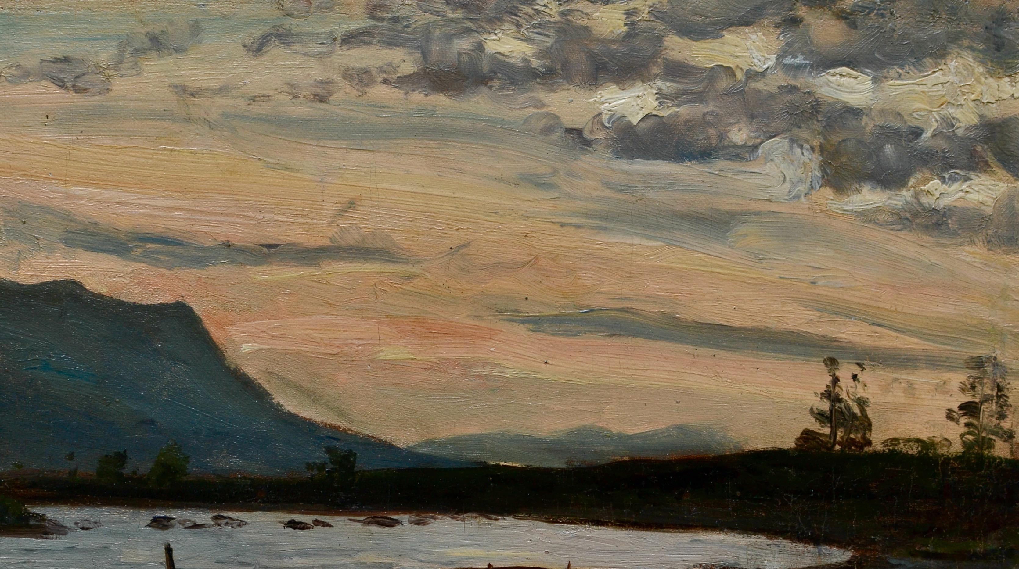 Tramonto svedese su lago e montagne in vendita 4