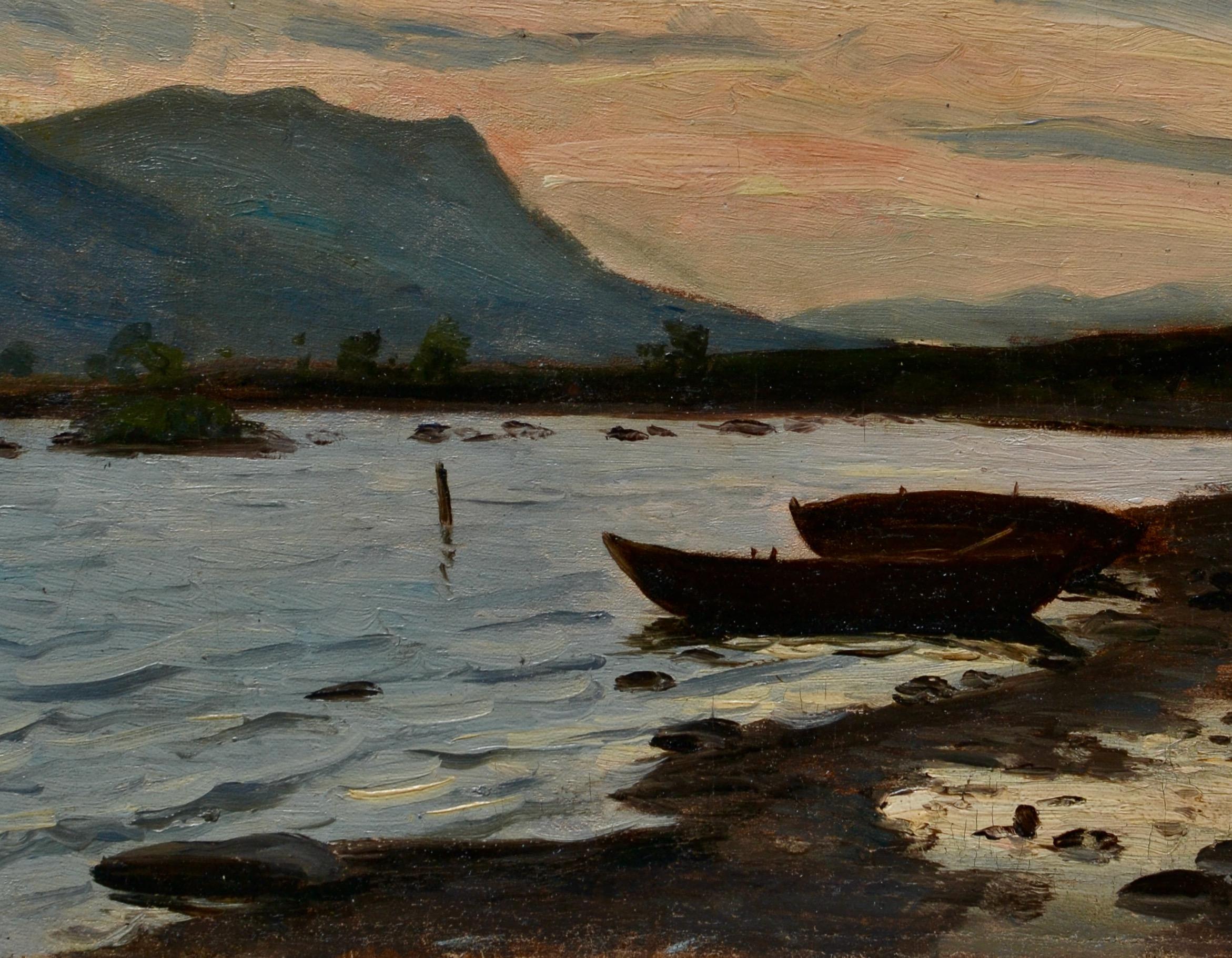 Tramonto svedese su lago e montagne in vendita 5