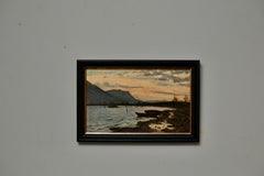 Nordic Light Over Lake and Mountains, Oil on Canvas, Study