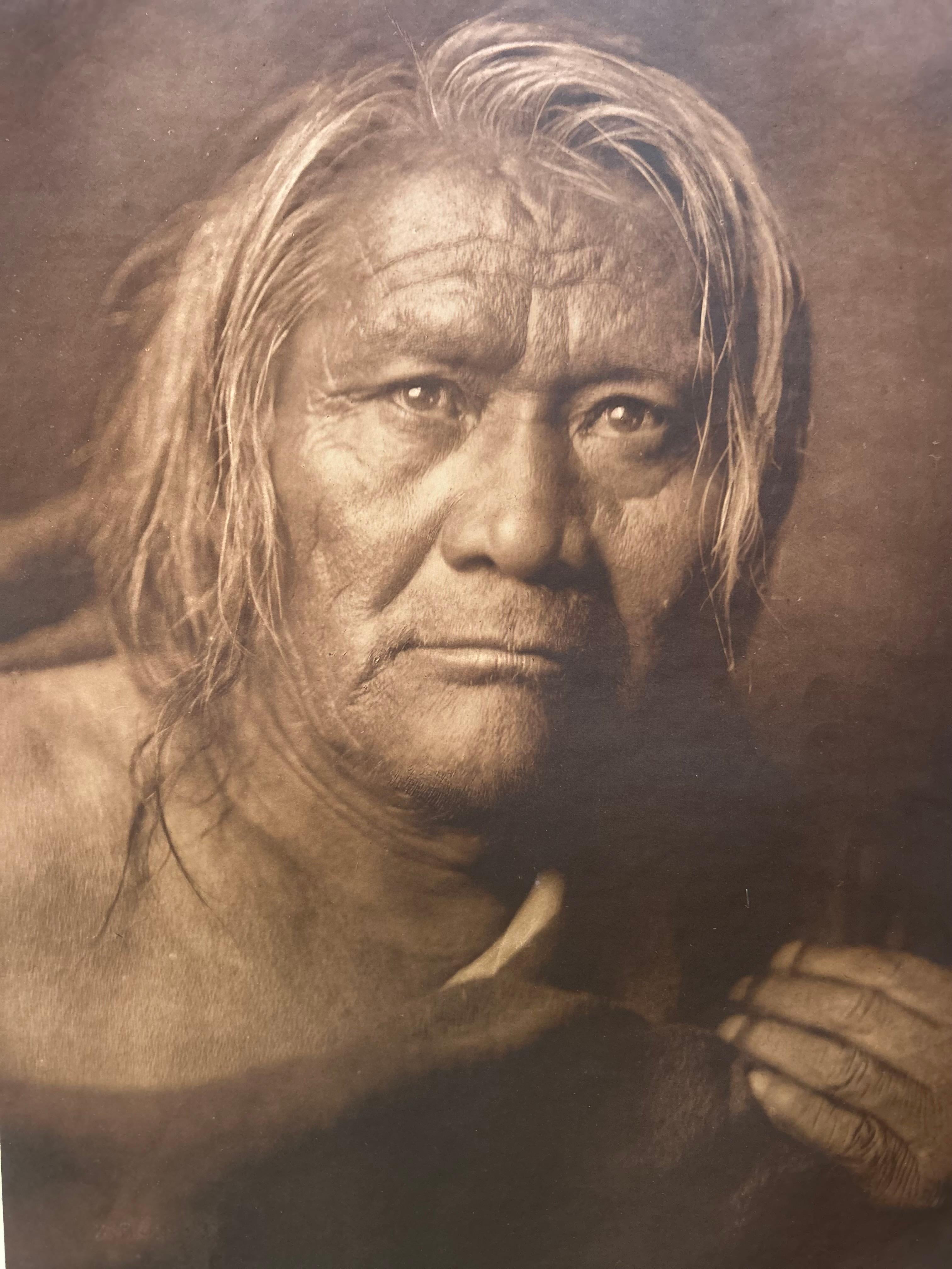Edward S Curtis (1868-1952)
Title:  Oyi – Tsa (“Duck White”), Summer Cacique of Santa Clara 
Plate: 601 
Portfolio: The North American Indians Volume 17, The Tewa, The Zuni
Printer: Suffolk Eng. Co. Cambridge Mass
Medium: Photogravure
Date: