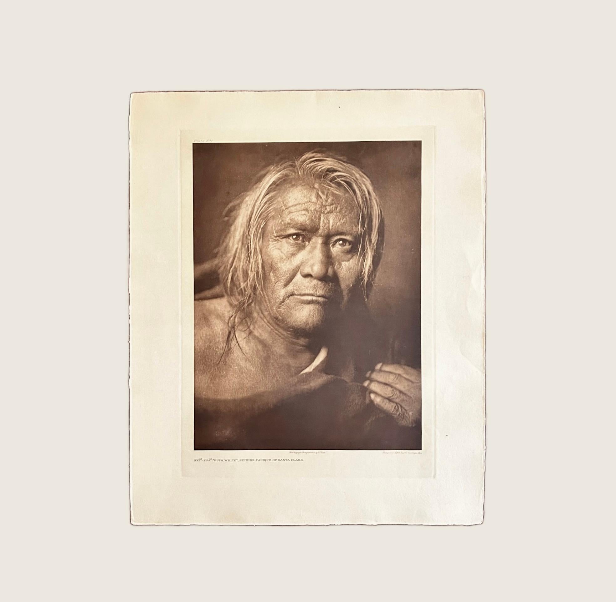American Edward S Curtis (1868-1952) Oyi – Tsa “Duck White” Summer Cacique of Santa Clara For Sale