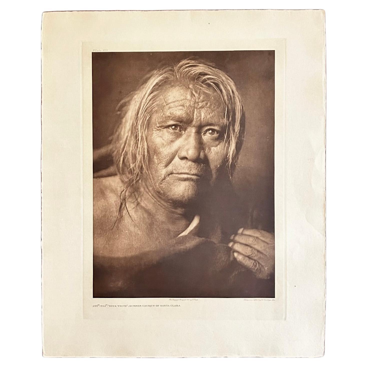 Edward S Curtis (1868-1952) Oyi – Tsa “Duck White” Summer Cacique of Santa Clara For Sale