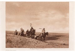 Edward S. Curtis (1868-1952) Rara fotoincisione in seppia intitolata Festa di guerra di Atsina