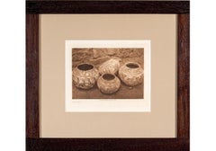 Edward S. Curtis (1868-1952) Scarce Sepia Photogravure Titled "Zuni Pottery"