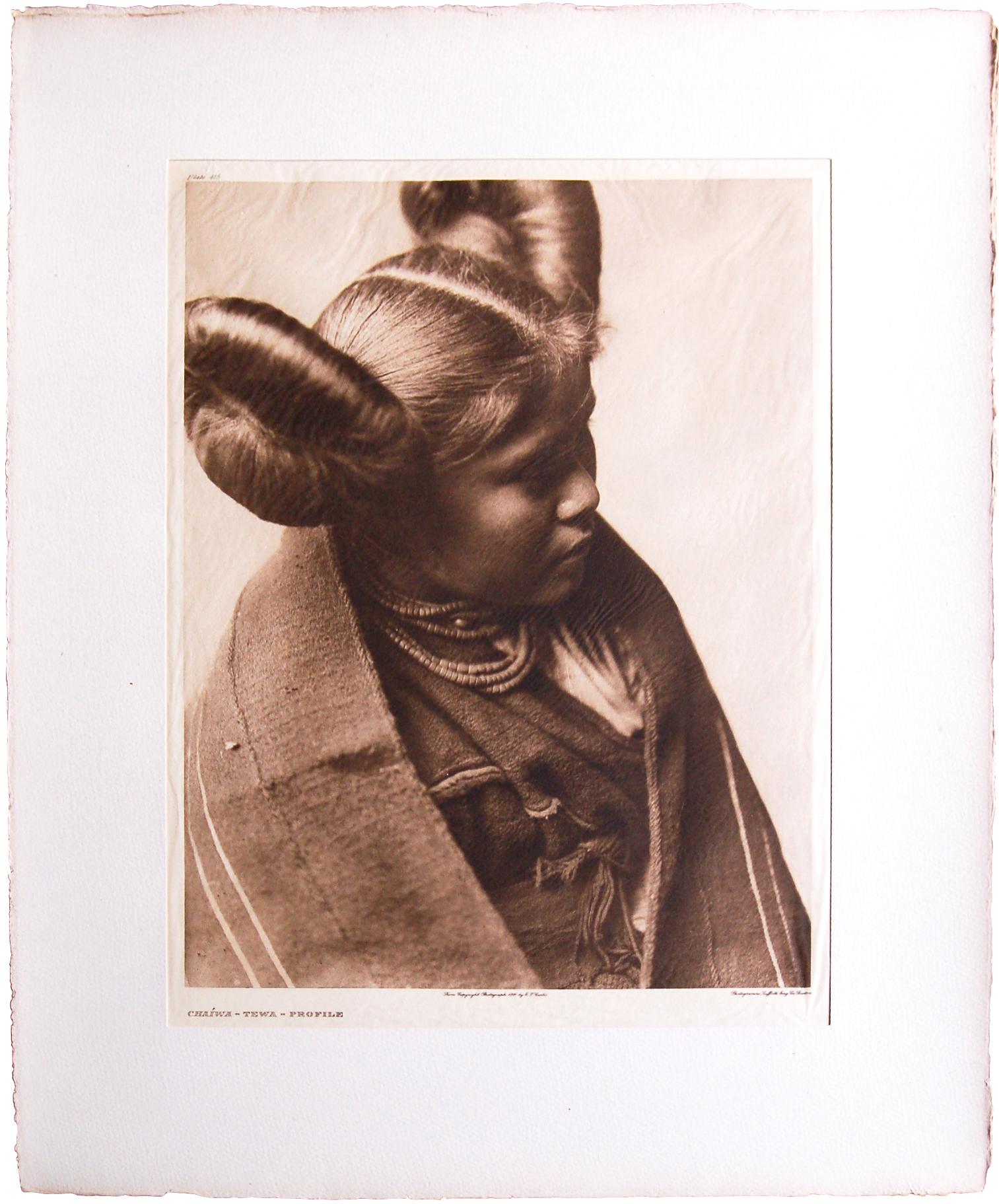 Edward S. Curtis Portrait Photograph - Chaiwa - Tewa - Profile,  1921