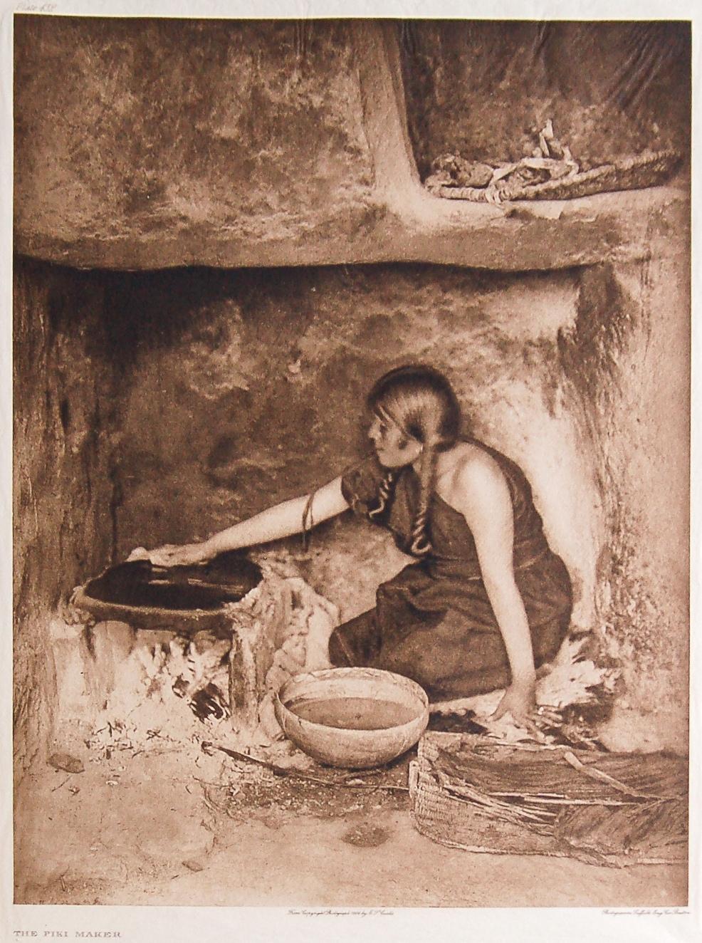 The Piki Maker, 1906 - Photograph by Edward S. Curtis