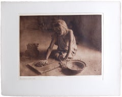 Antique The Potter Mixing Clay, 1921