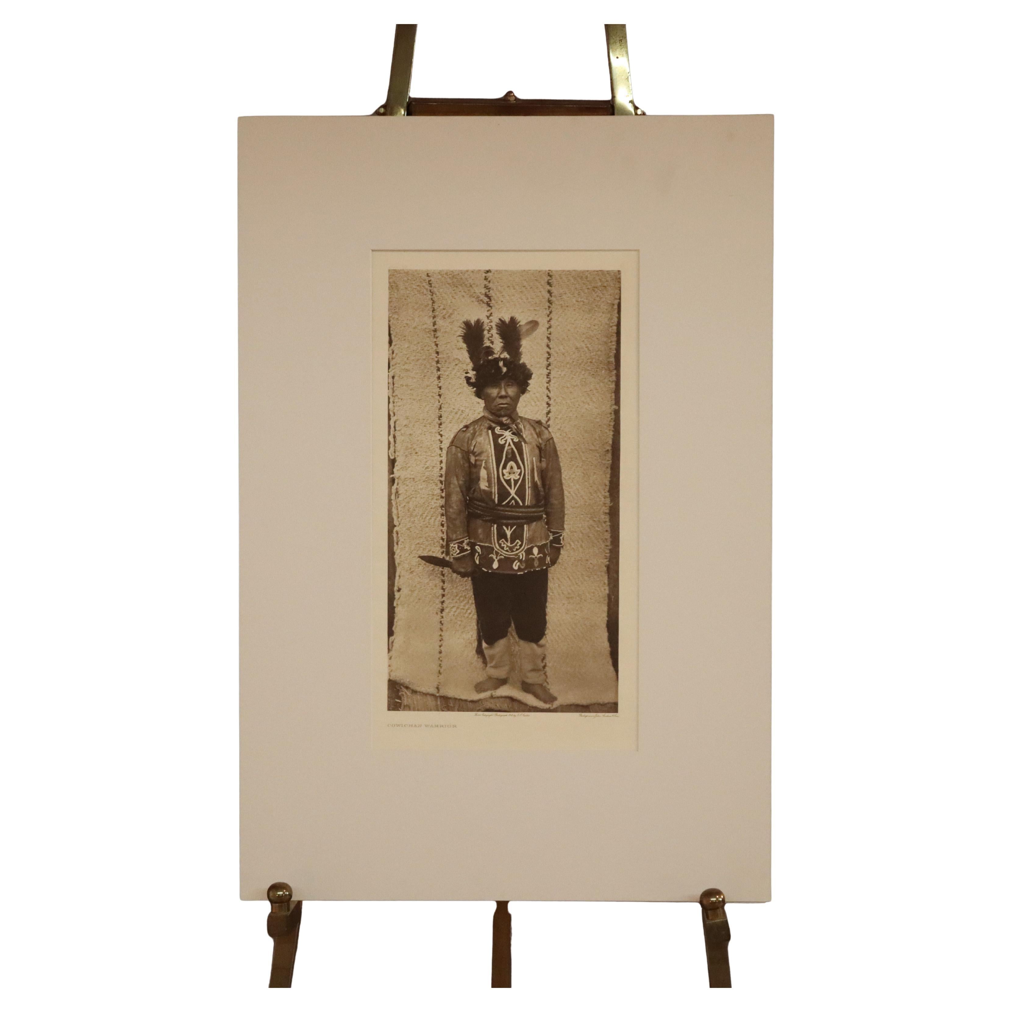 Gravure amérindienne d'Edward S. Curtis "Cowichan Warrior", John Andrews & Son
