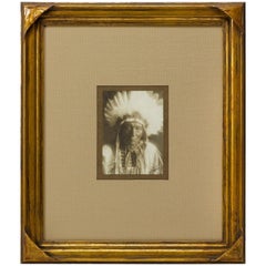 Antique Edward S. Curtis Signed Photograph of Apsaroke Indian Chief