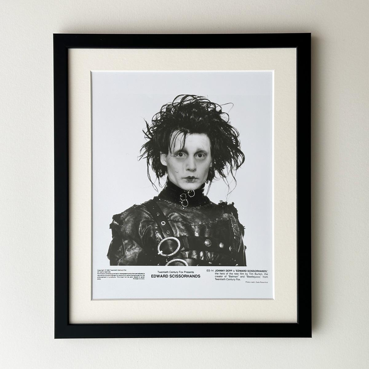 EDWARD SCISSORHANDS  Publicity Film Still 1990 JOHNNY DEPP  - FRAMED For Sale