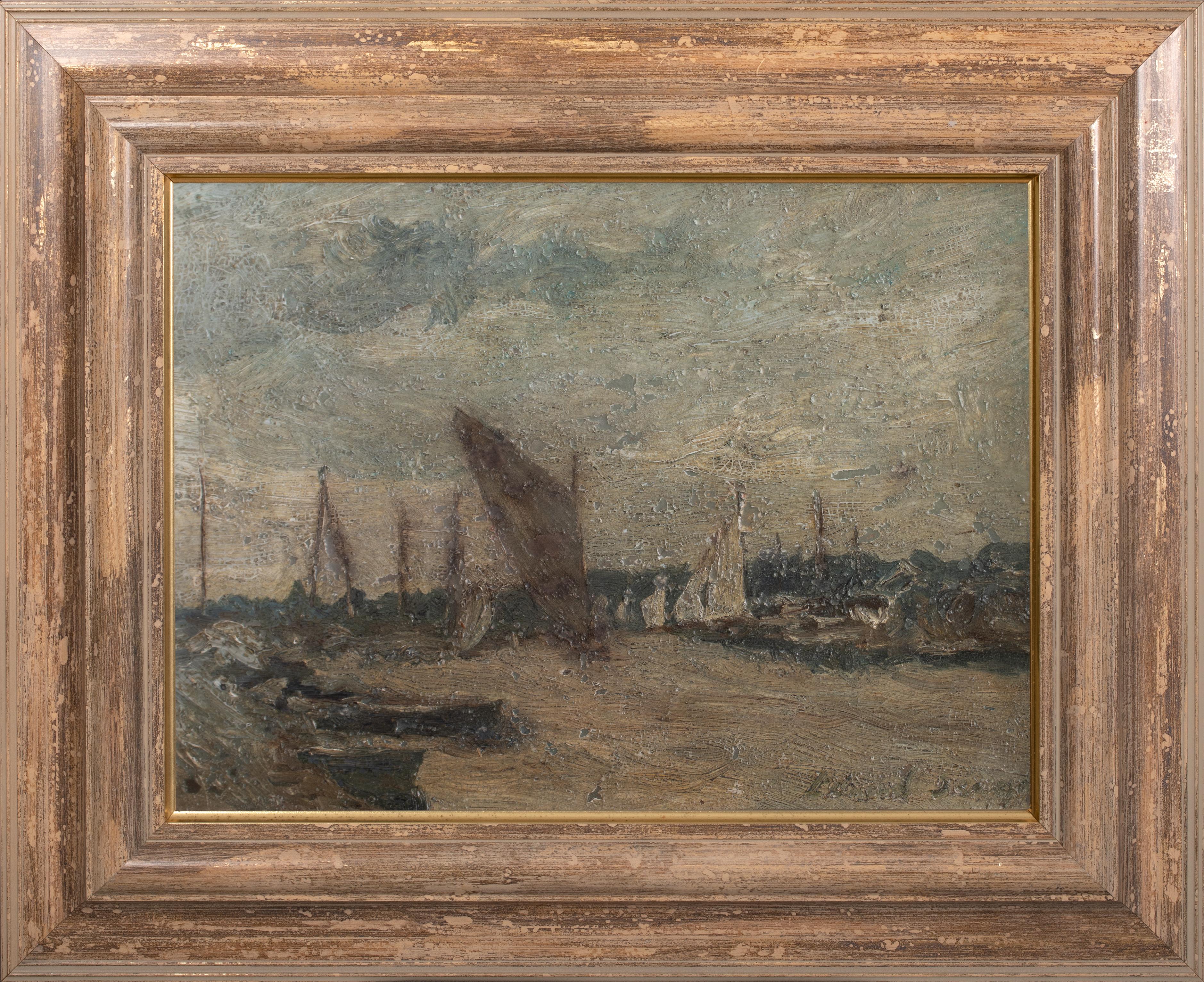 Edward Seago Landscape Painting - Boat Harbour Off The Suffolk Coast, 20th Century Edward Brian SEAGO (1910-19