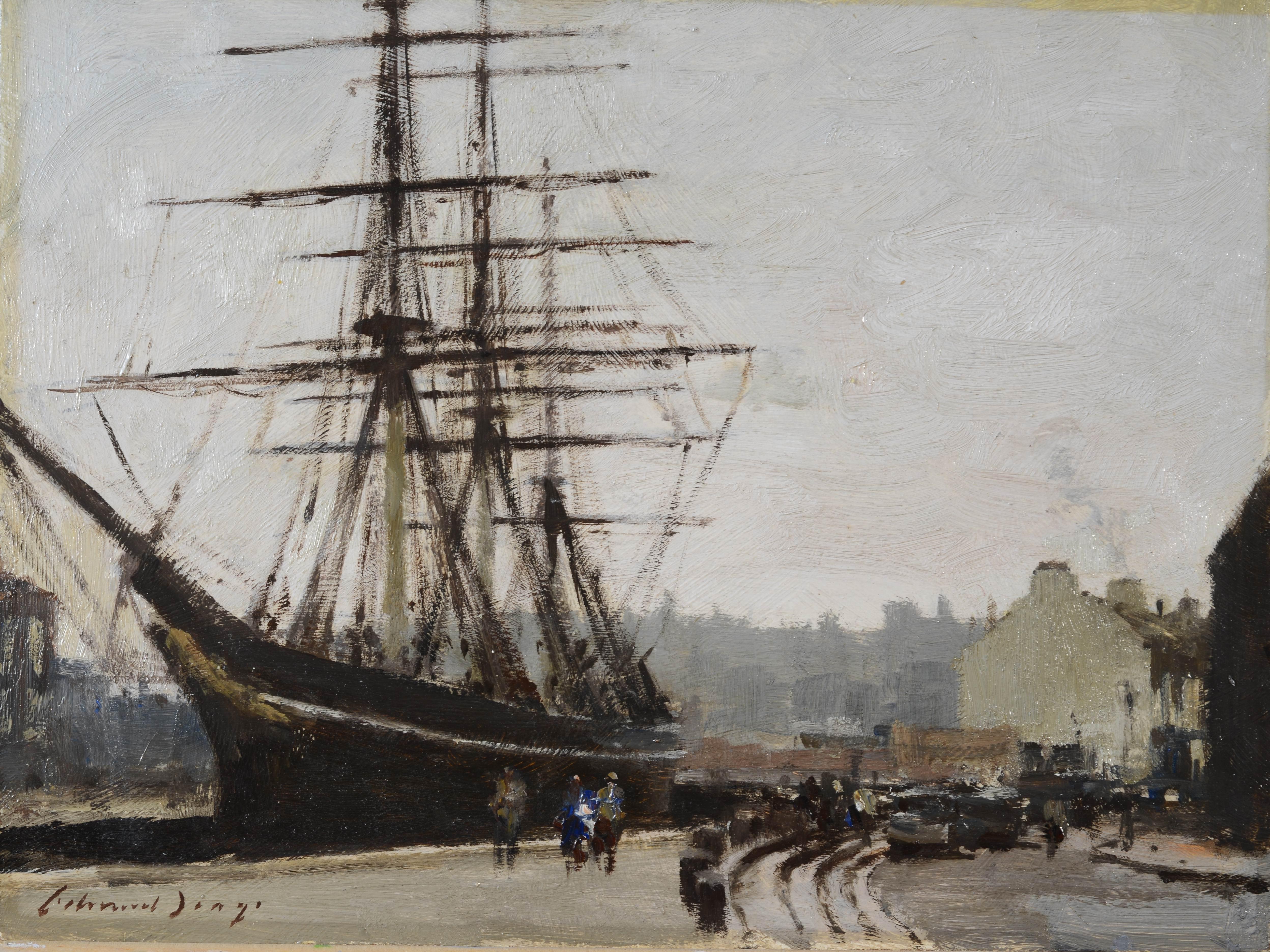 Olio su pannello.  Un meraviglioso dipinto dell'iconica nave della  Cutty Sark.  Un argomento su cui Seago è tornato spesso.  Le opere di questo importante artista del XX secolo sono estremamente popolari e ricercate.
La cornice originale in lino e