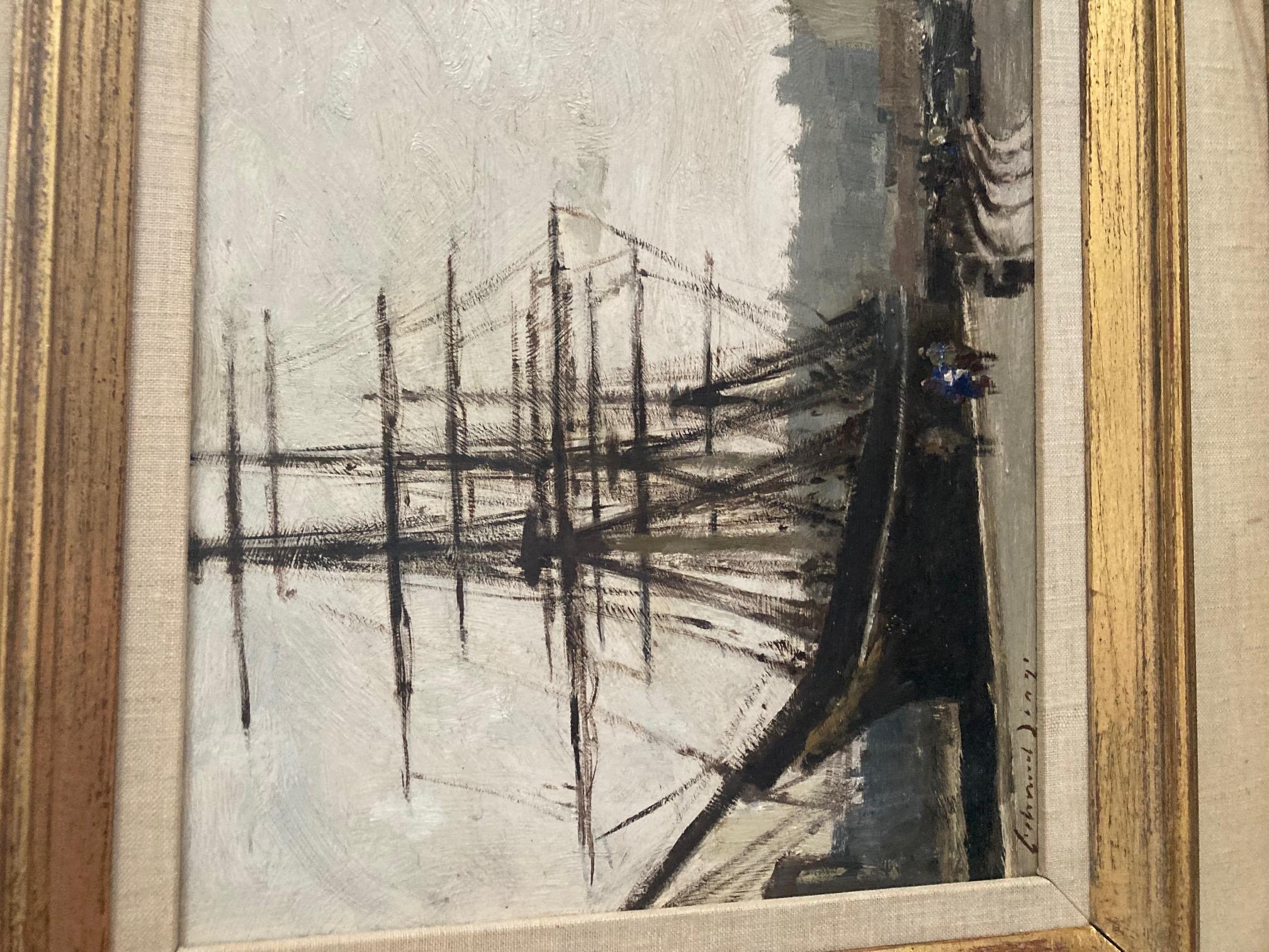 Twentieth Century Marine Oil Painting of The Cutty Sark Tall Ship at Greenwich For Sale 4