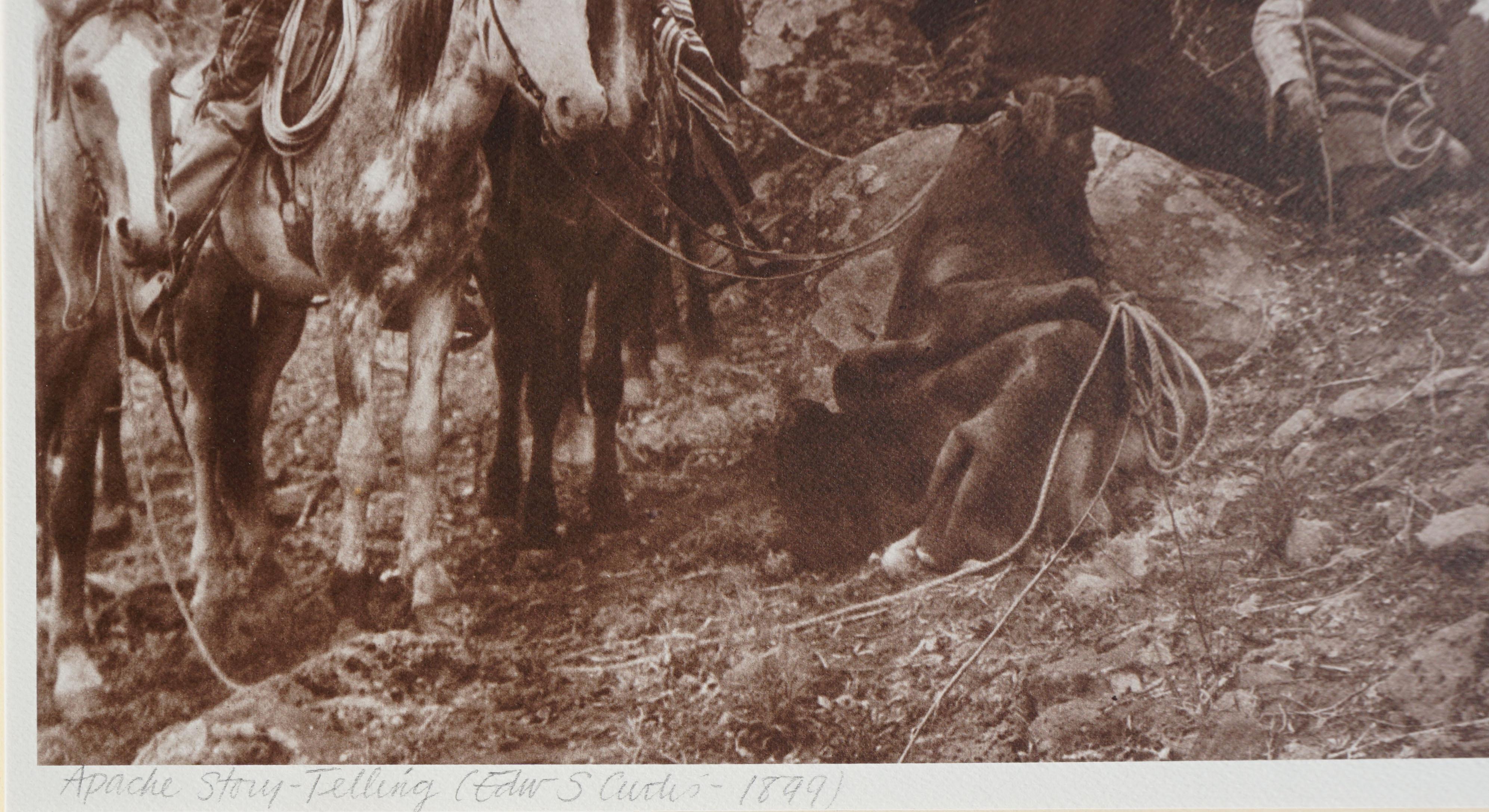Apache Story Telling - Photorealist Photograph by Edward Sheriff Curtis