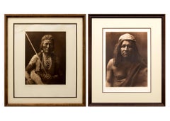 Pair of Original 1900s E.S. Curtis Photogravures, Wolf- Apsaroke & Mohave Chief