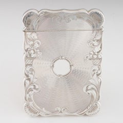 Edward Smith Sterling Silver Card Case with Engraved Castle Birmingham 1844