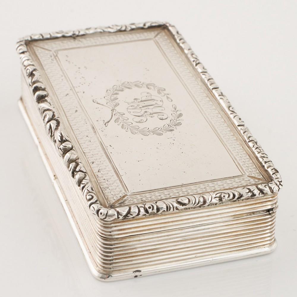 Victorian Edward Smith Sterling Silver Snuff Box Birmingham 1838 For Sale