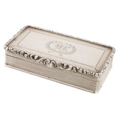 Tabatière en argent sterling Edward Smith Birmingham 1838