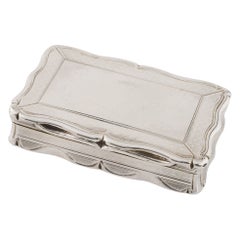 Tabatière en argent sterling Edward Smith Birmingham 1852
