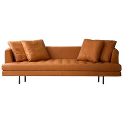 Edward Sofa in Orange Leather, by Niels Bendtsen from Bensen