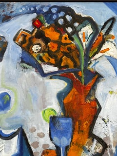 Still-Life Blue Tones Oil on Canvas by Edward Sotello